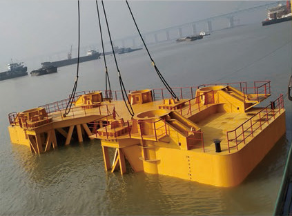 Floating industry piling platform