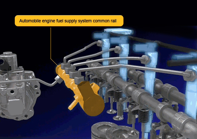 Automobile engine fuel supply system common rail