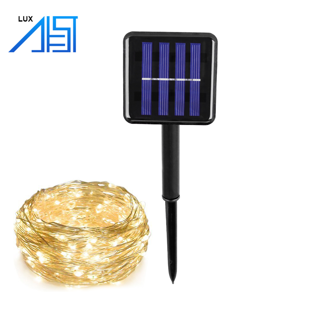 China New Innovative Product 100 LED Copper Wire Waterproof Outdoor Lighting Led Solar String Light for Garden Decoration