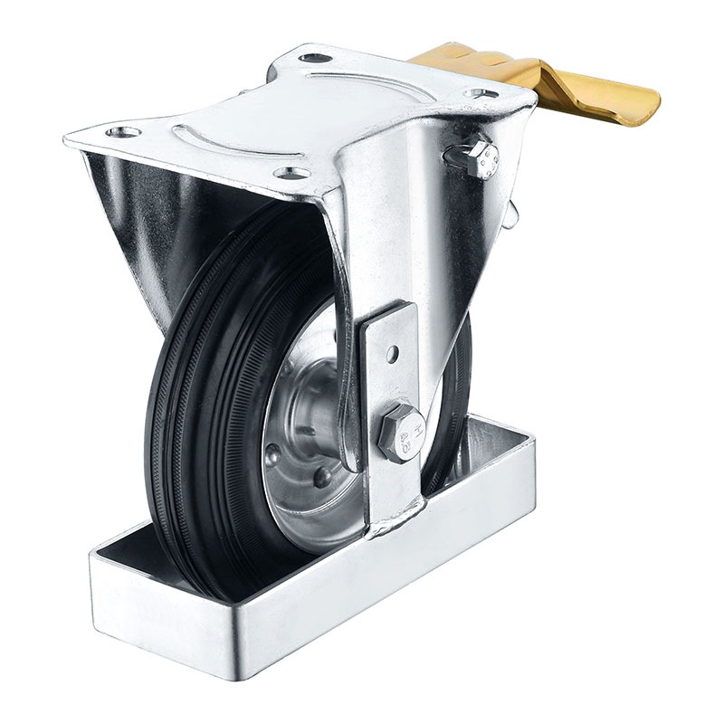 Black Standard Rubber on Steel Rim Wheels & Fixed Castors - 15 Series