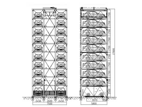 Mechanical vertical lifting parking equipment