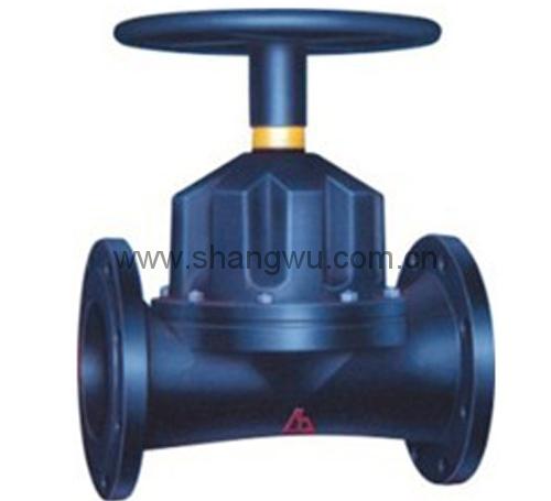 Straight-through rubber-lined diaphragm valve