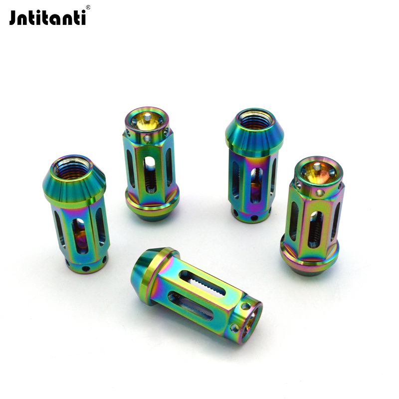 Jntitanti钛合金汽车轮毂螺帽螺母侧孔减轻孔镂空款M12*1.25