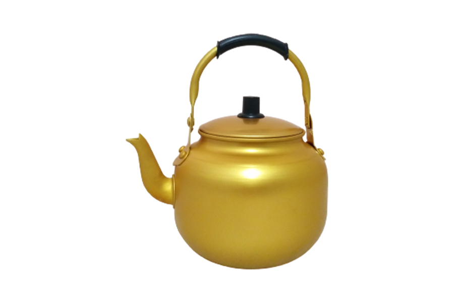 Yellow kettle with inserted mouth