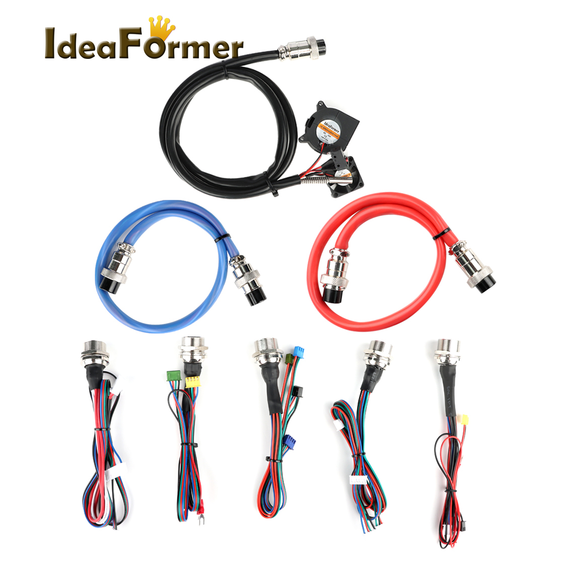 Ideaformer 3D Printer Accessories Connection Wire set 8pcs Power Cable Compatible 3D Printer Extension Cable, Durable Host Extension Cable Kits Type A/B/C/D/E/F/G/H 10pin/12pin/14pin Suitable for IR3&IR3 V1 Machine 3D Printer (Type E for IR3 V1 use only)