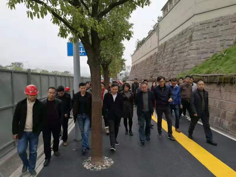 重慶兩江新區領導考察我司承建的首條自行車道