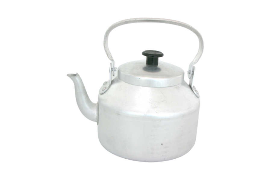 Aluminum coffee pot with funnel
