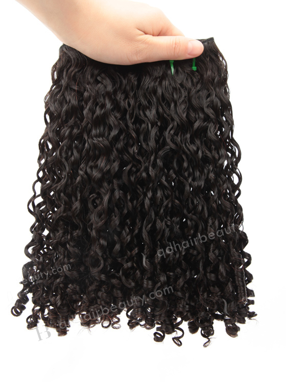 Double Drawn 14'' 5a Peruvian Virgin Tighter Pixy Curl Natural Color Hair Wefts WR-MW-168