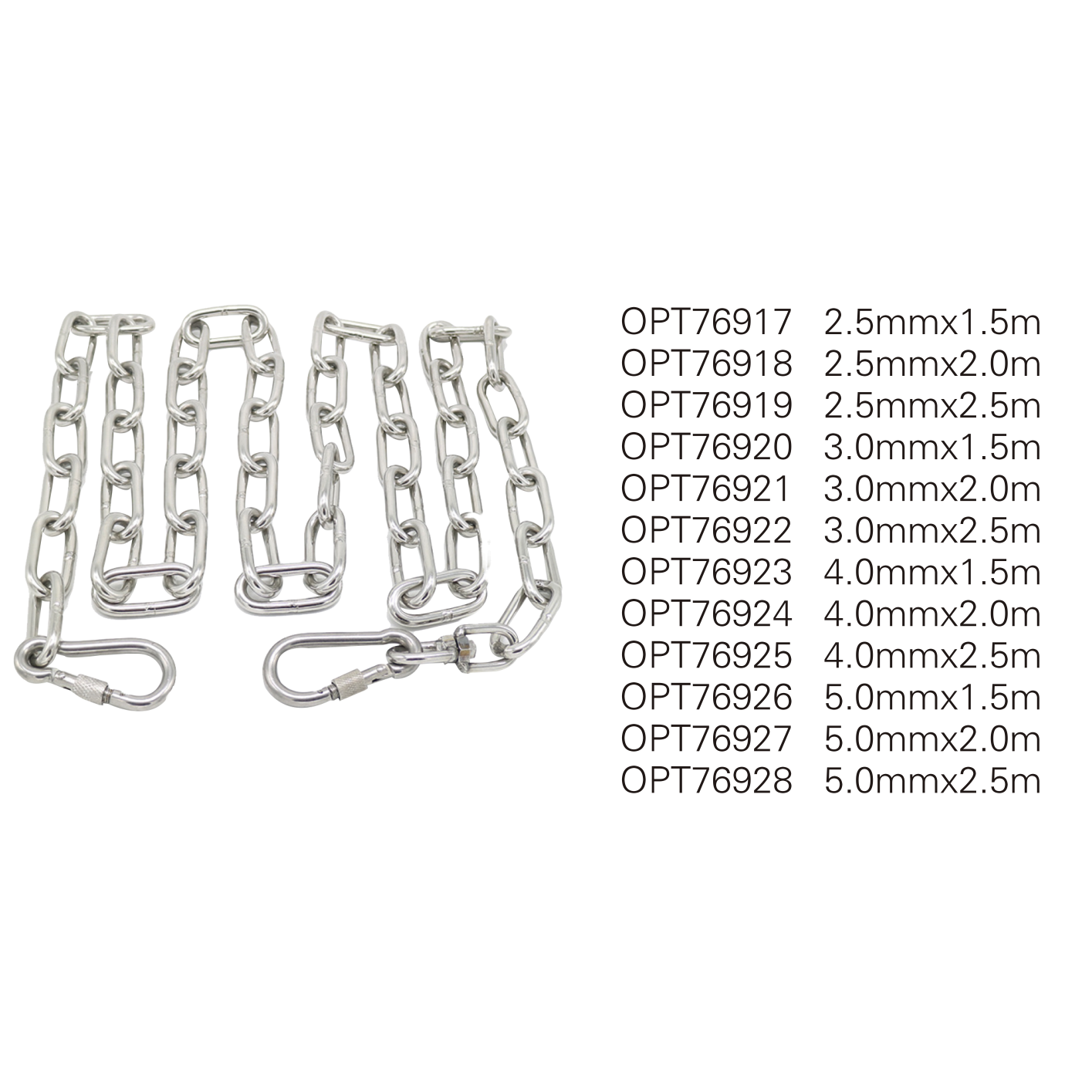 OPT76917-OPT76928 S.S. Chain leads