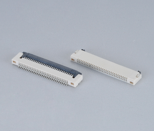 0.5mm间距 FPC连接器 卧贴 前掀盖式 下接触 H1.5