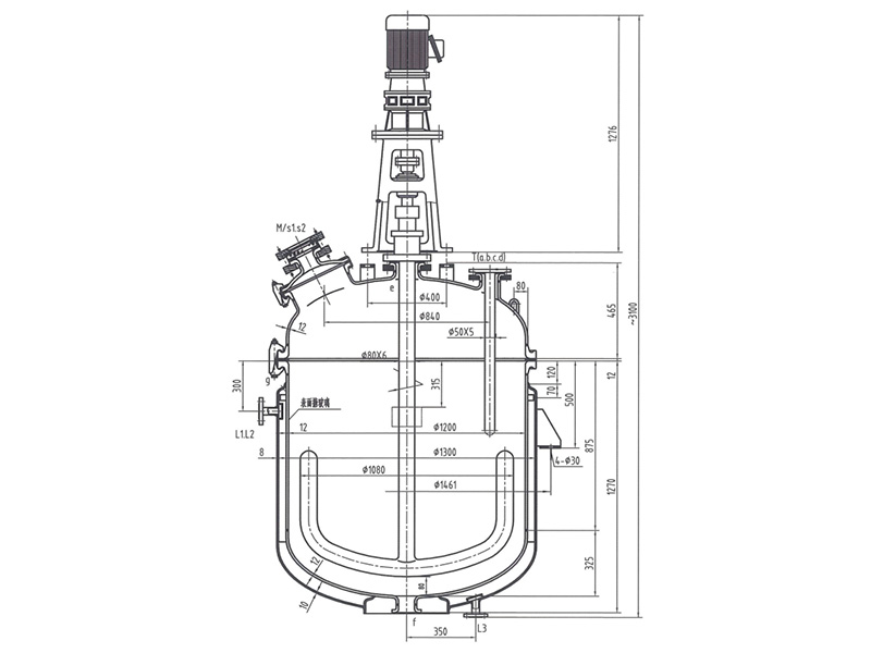 K1000L glass lined reactor