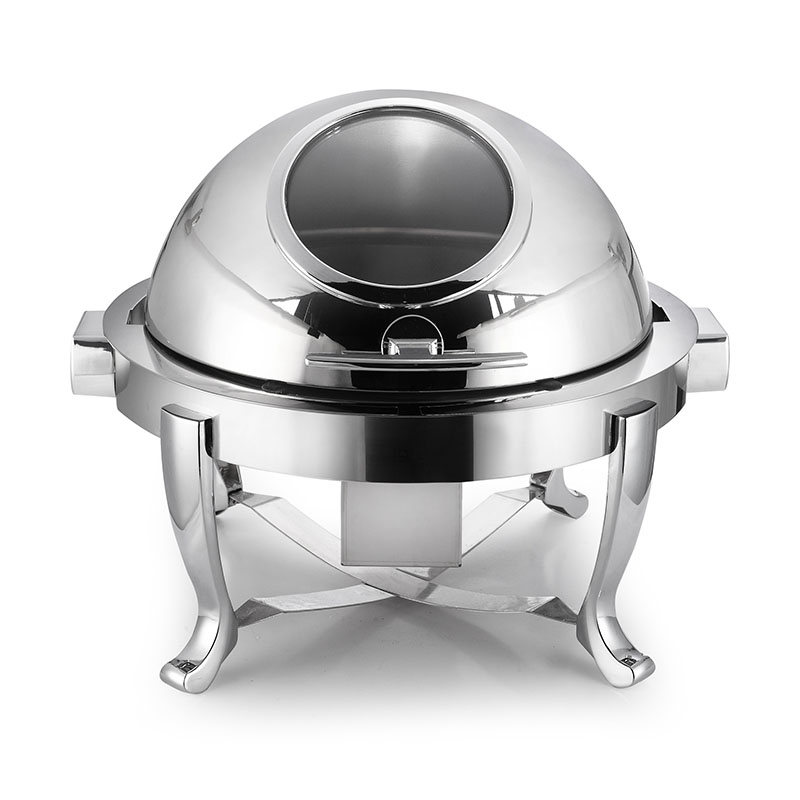 Roll Top Round Chafing Dish / Soup station (With Glass Window)