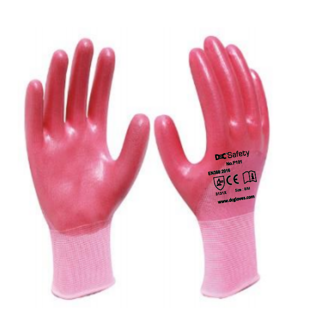 13G polyester liner with 3/4 pvc coating gloves