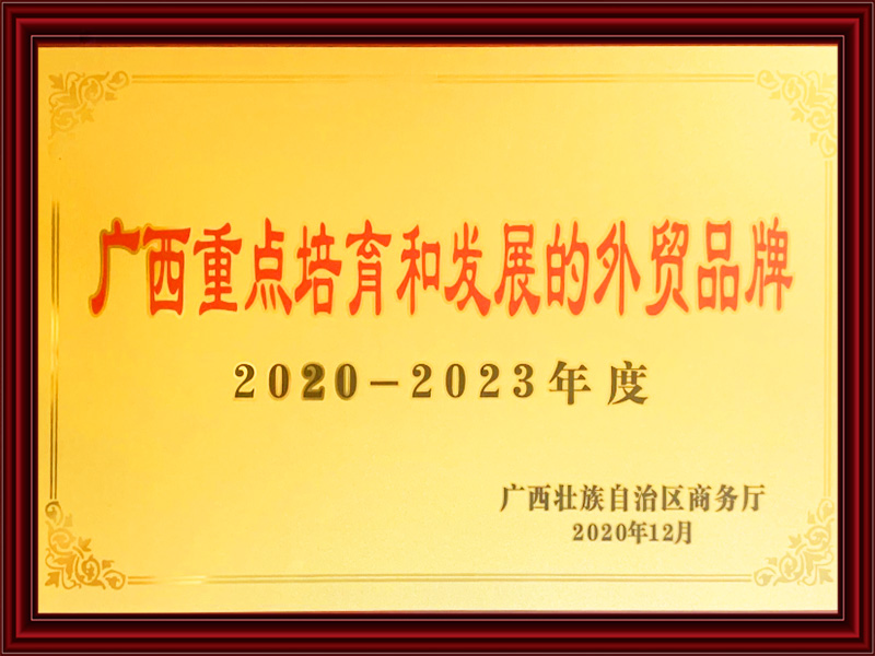 2020年12月-柳州银海铝荣获广西重点培和外贸品牌