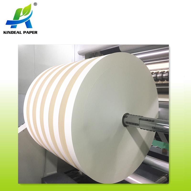  Fábrica profesional de fabricación de China con un solo papel recubierto de polietileno para rollos inferiores de papel de taza recubiertos de pe papel de taza base