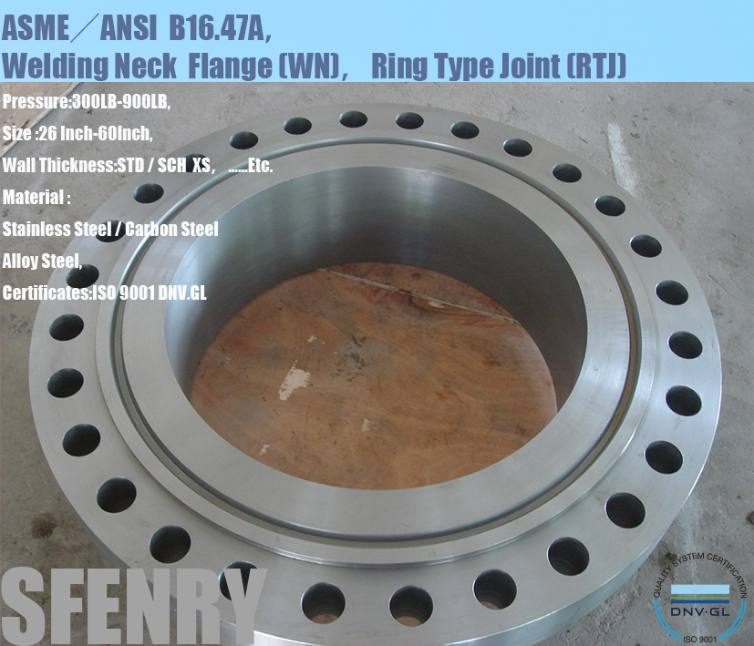 ASME B16.47A 美标高颈对焊法兰，环接面密封,300LB-900LB,