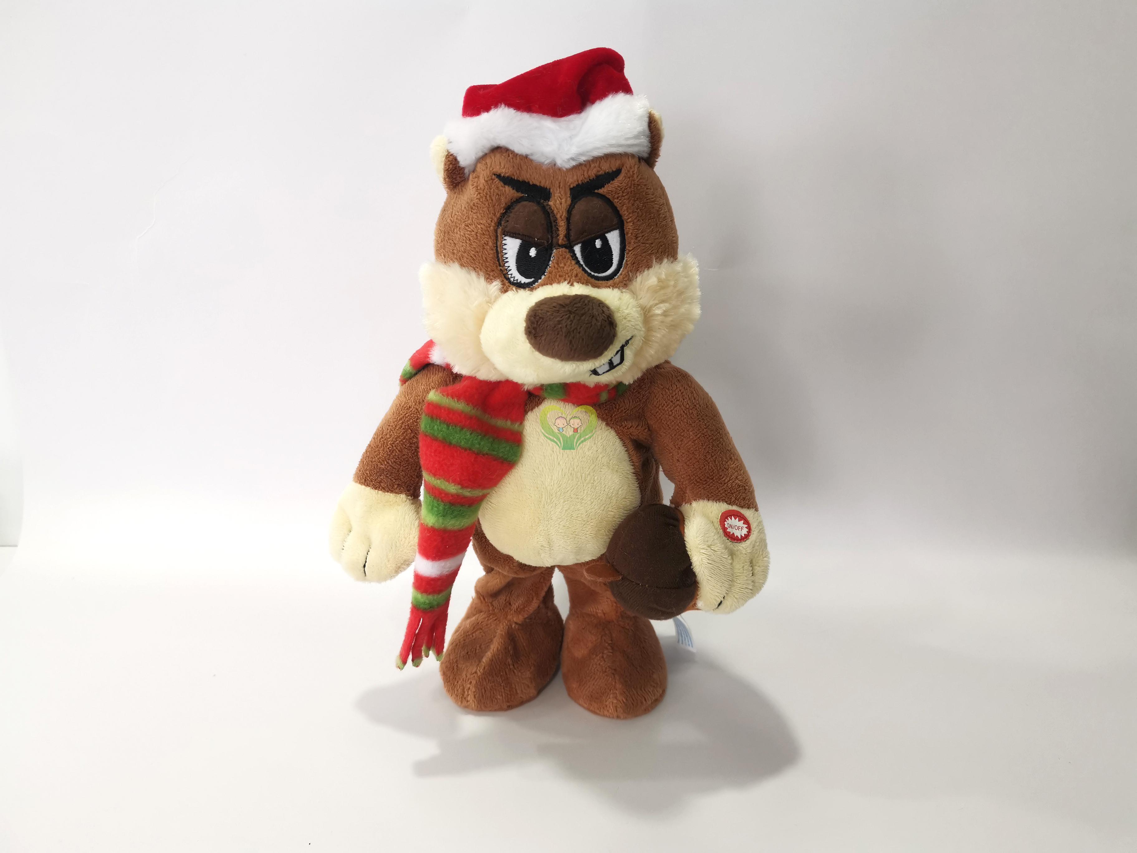 2018 Christmas Electronic plush toy: Santa Bear with Music