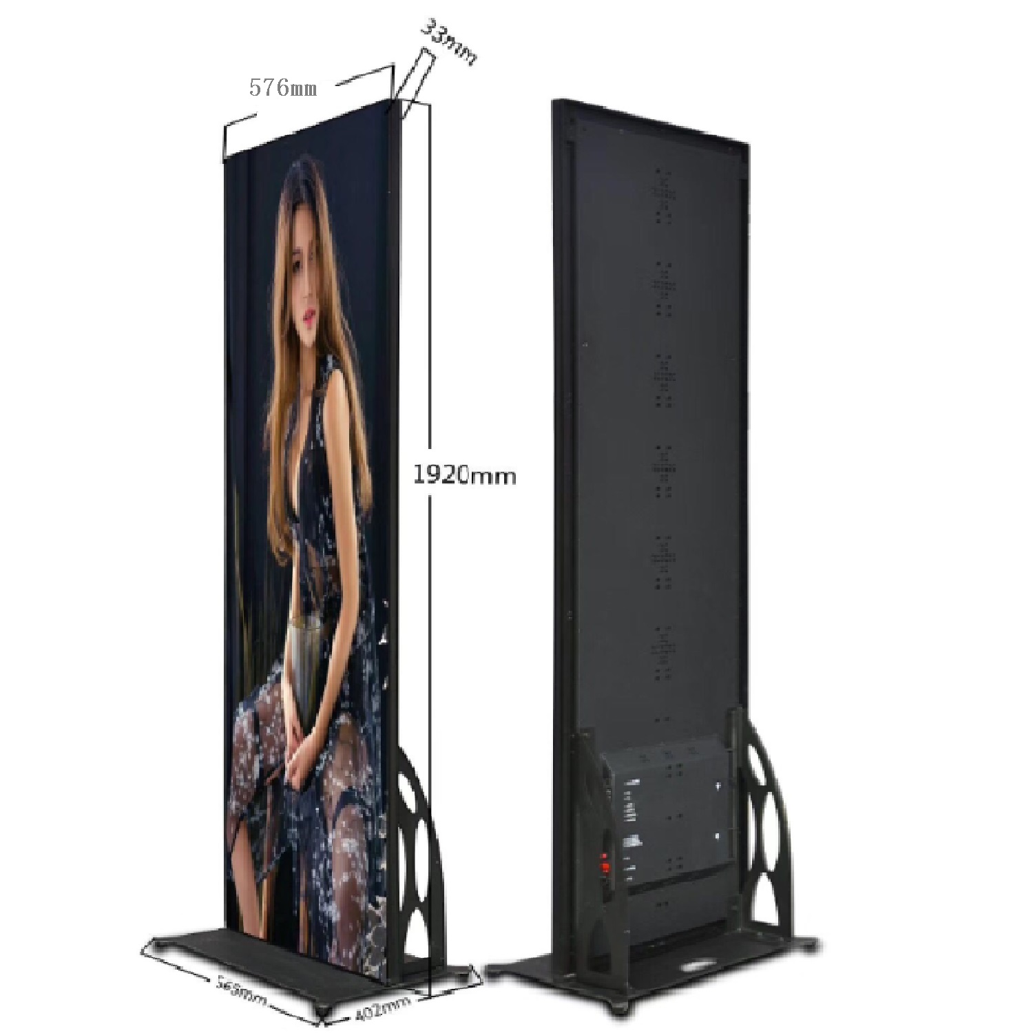 Indoor P2 P2.5 P3 Full Color Low Consumption Advertising LED Poster Display in Shopping Mall