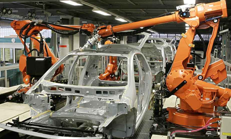 What are the subdivisions of industrial automation robot workstations used in the welding industry?