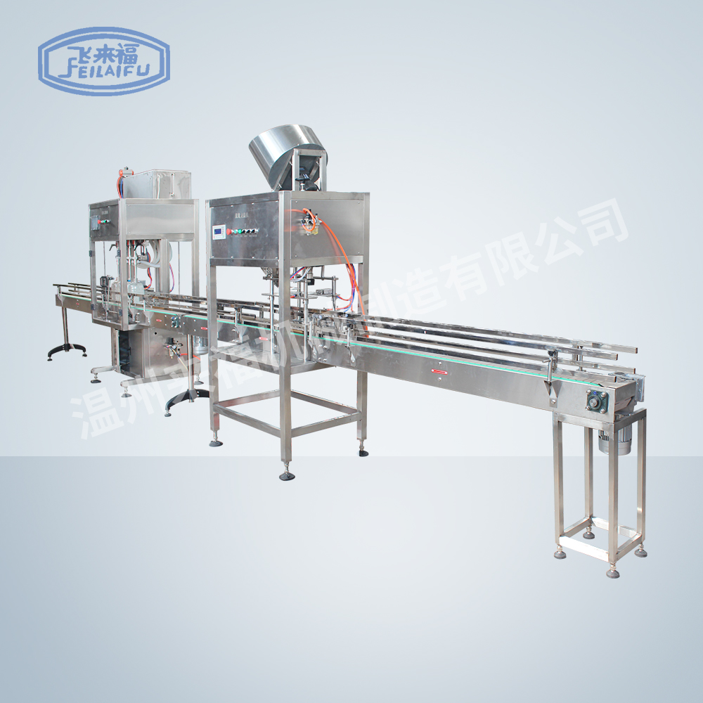 Linear filling and capping machine