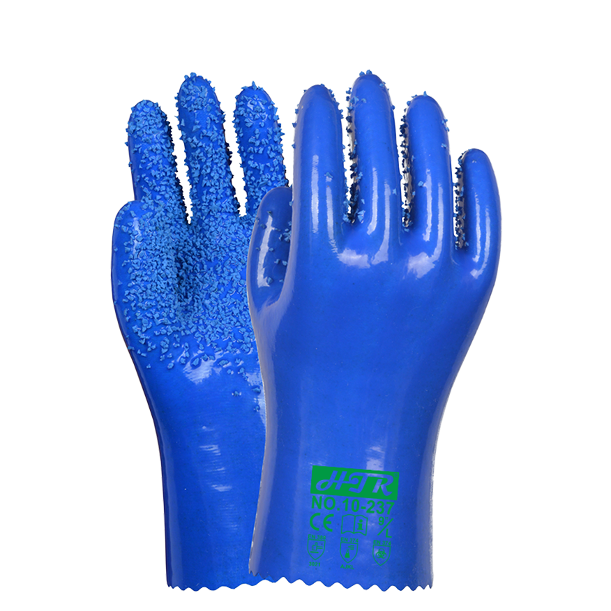 PVC chemical resistant and anti slip gloves