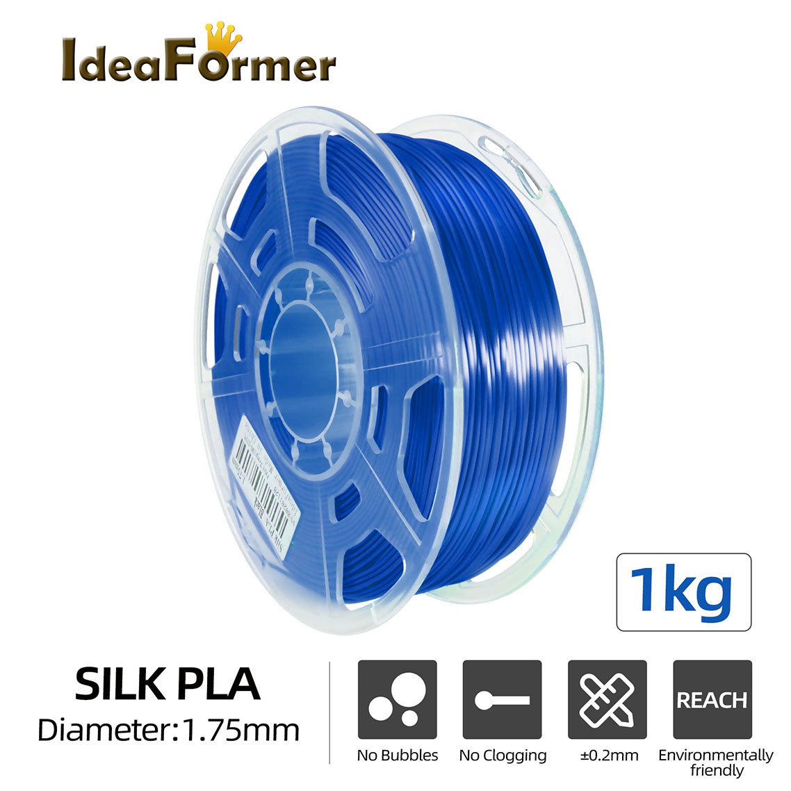 Silk PLA filament 3D Printing Consumables  1kg 1.75mm  transparent spool ideaformer wholesale