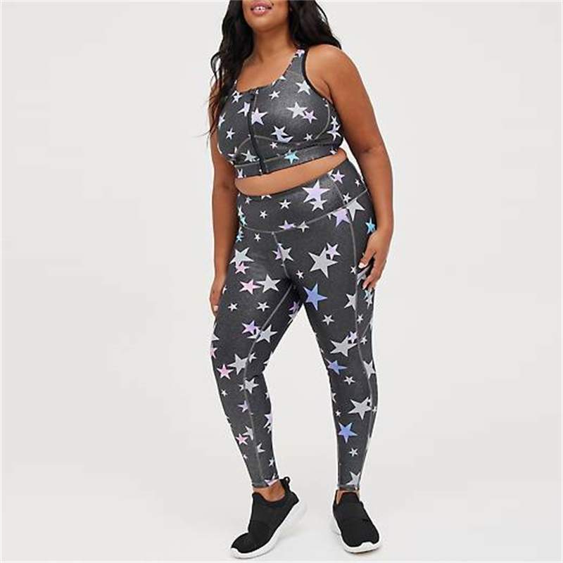 2021 Eation high waisted print fitness sport suits workout plus size yoga set for women