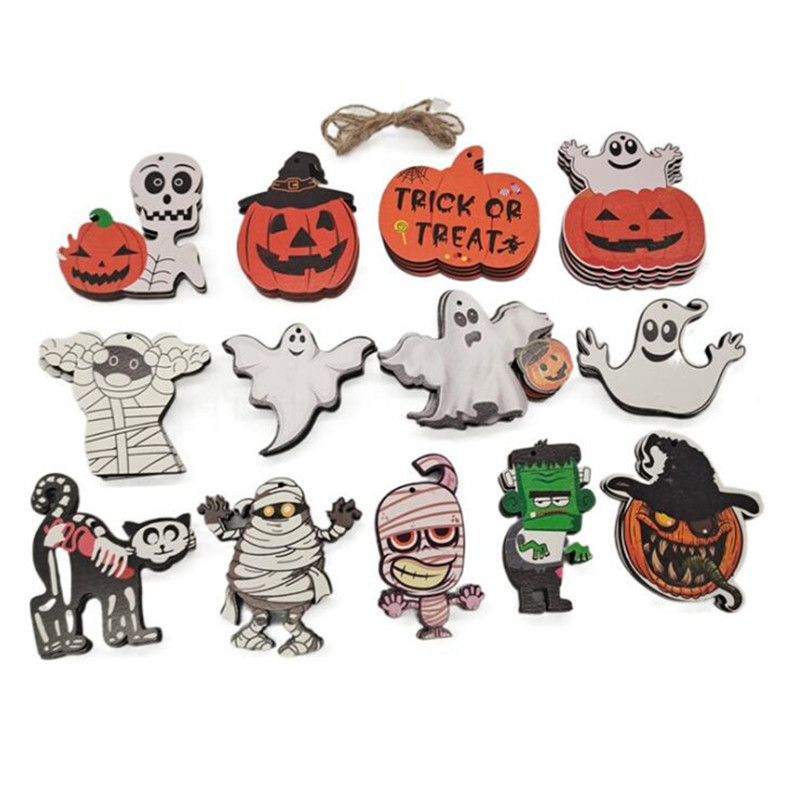 New style wooden funny Hang tag for Halloween pendant for holiday party