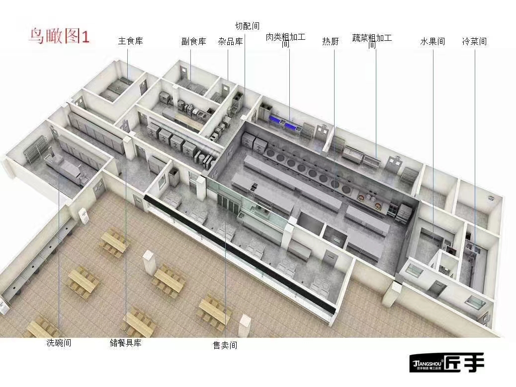 单位食堂设计3D效果图