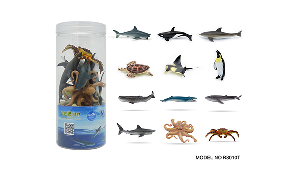 海洋动物玩具-12只海洋动物圆筒装