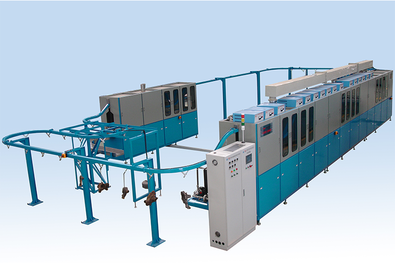 Automatic suspension type integrated cleaning line for die-casting parts