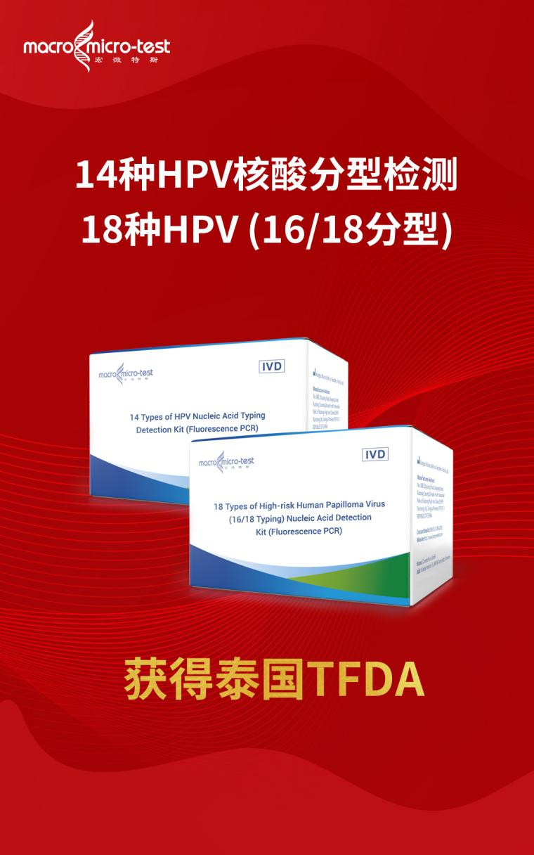 【喜报】宏微特斯14种HPV全分型和18种高危型HPV（16/18分型）检测试剂盒荣获泰国FDA认证，再创辉煌！
