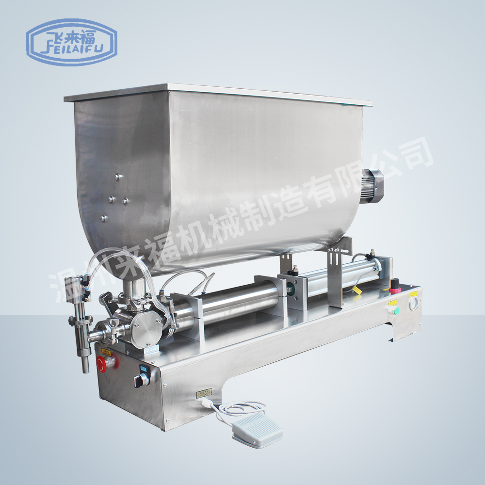 Single head paste filling machine with mixing barrel