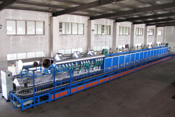 Chain plate type tempering furnace