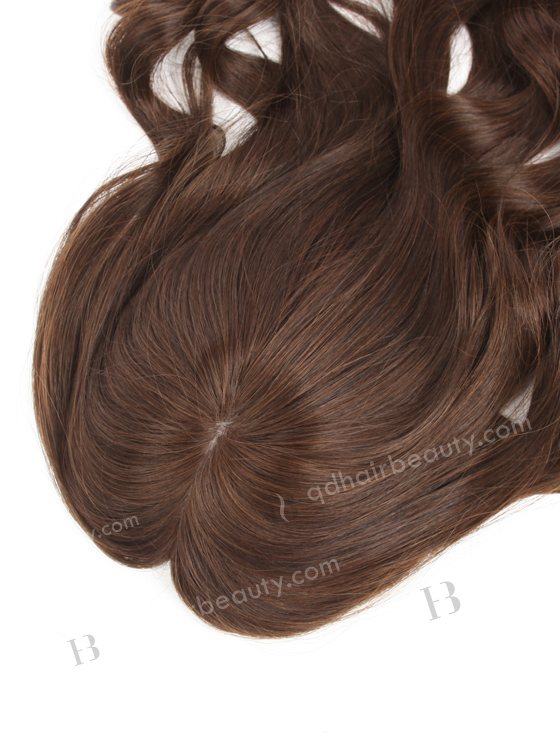 In Stock European Virgin Hair 16" Beach Wave 2a# Color 7"×7" Silk Top Wefted Hair Topper-019