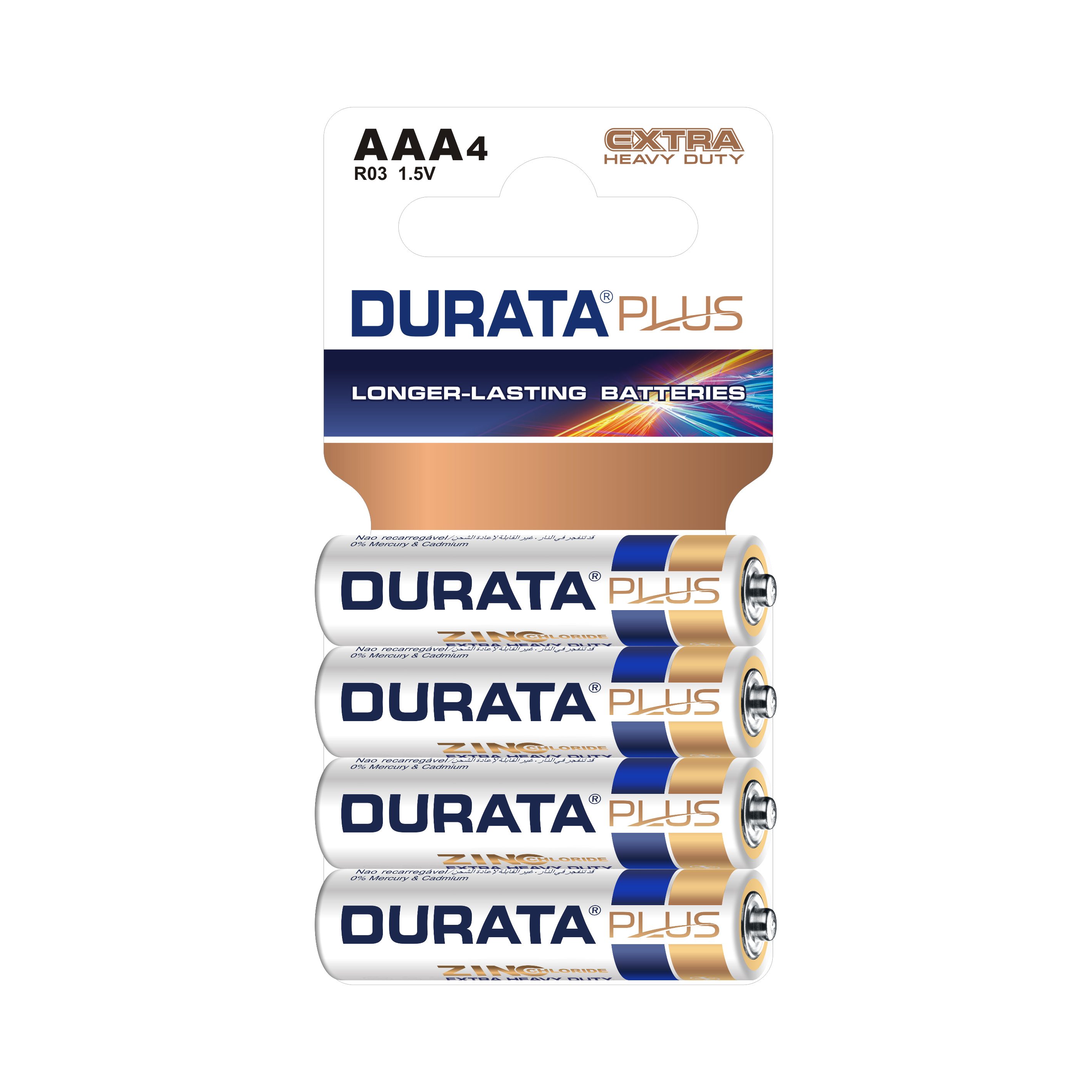 DURATA PLUS Size AAA - Shrink Card 4 Batteries