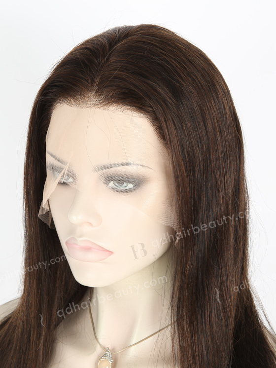 In Stock Indian Remy Hair 16" Straight 1#/4# Evenly Blended Color Lace Front Wig MLF-01009