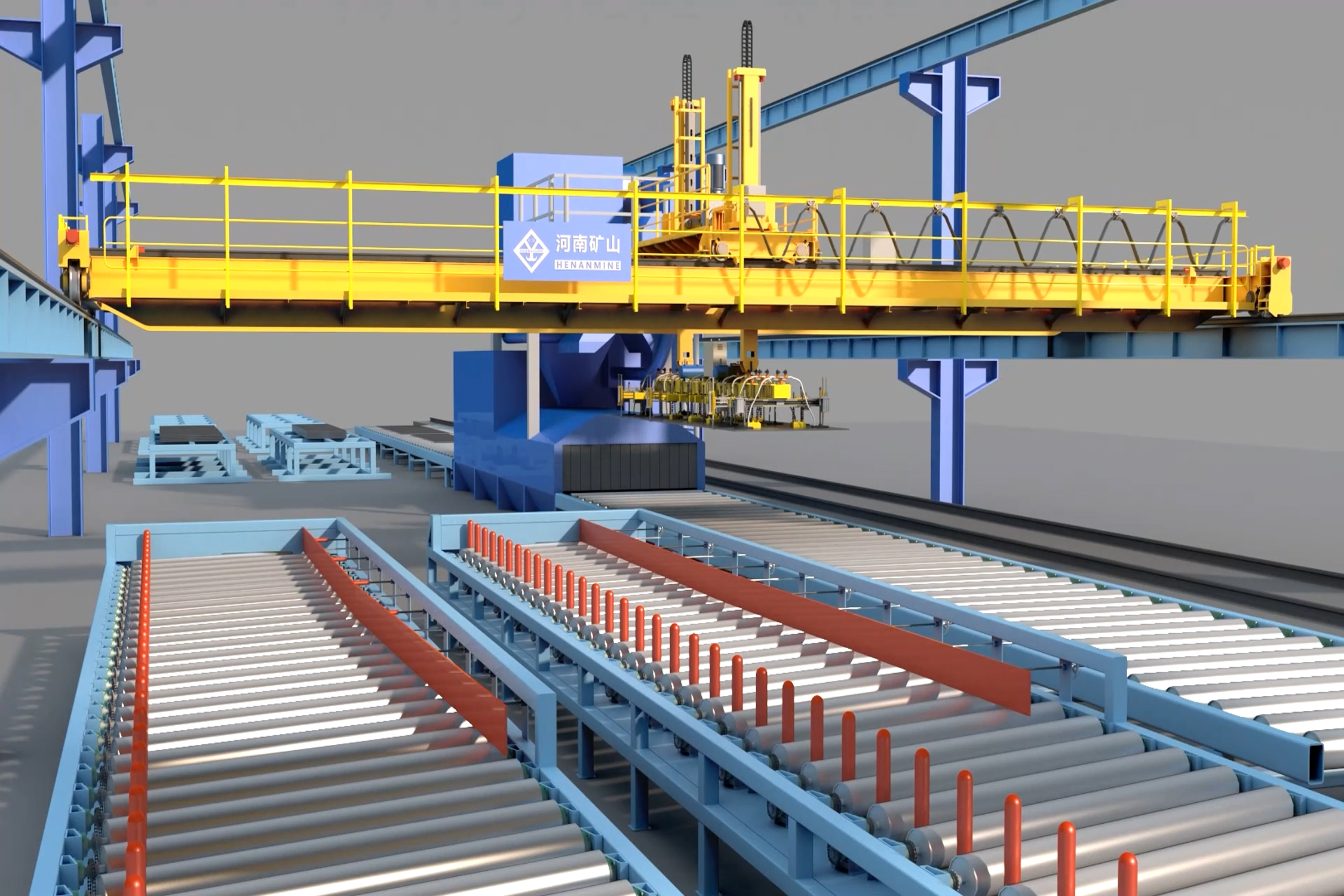 Automatic steel plate handling crane