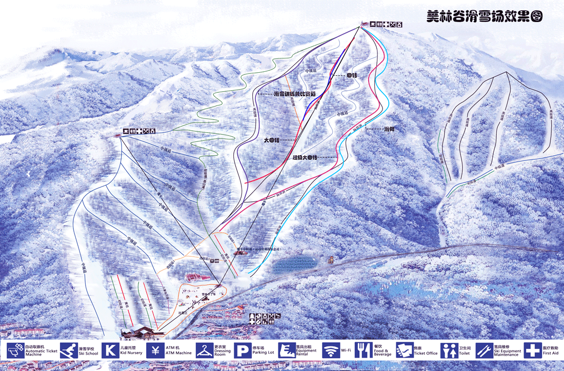美林谷滑雪场——全国第十四届冬运会高山滑雪比赛项目场地