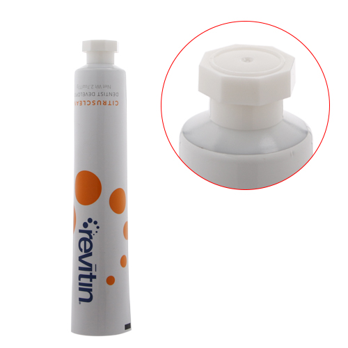 Laminate toothpaste packaging tube with screw lid