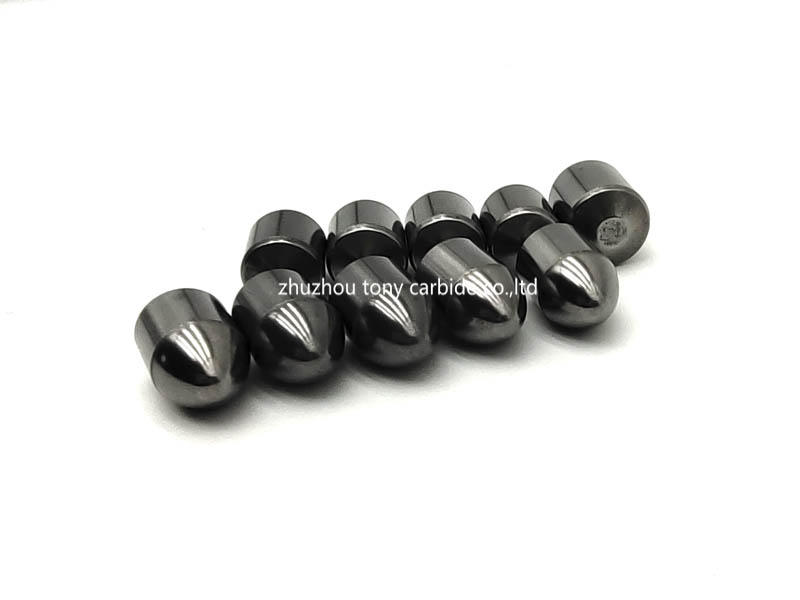 hemispherical or balistic type carbide buttons