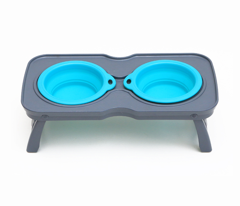 Silicone pet double bowls