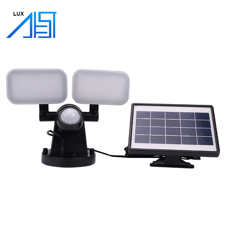 New Designed Adjustable Super Bright Double Heads Outdoor Waterproof Solar Power Panel Led Flood Light