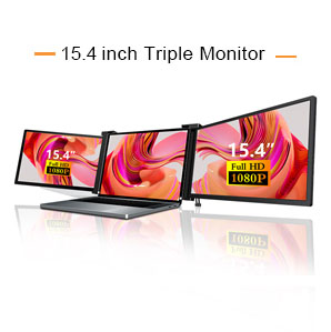  15.4 inch Tri-screen Monitor for Laptop Smartphone and Game player