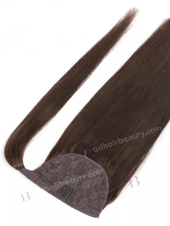 100% Human Raw Virgin Braided Drawstring Wrap Straight Ponytails Clip in Hair Extension WR-PT-001