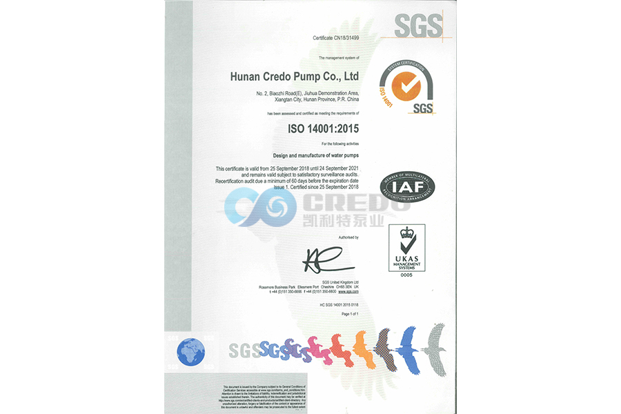 SGS ISO14001:2015