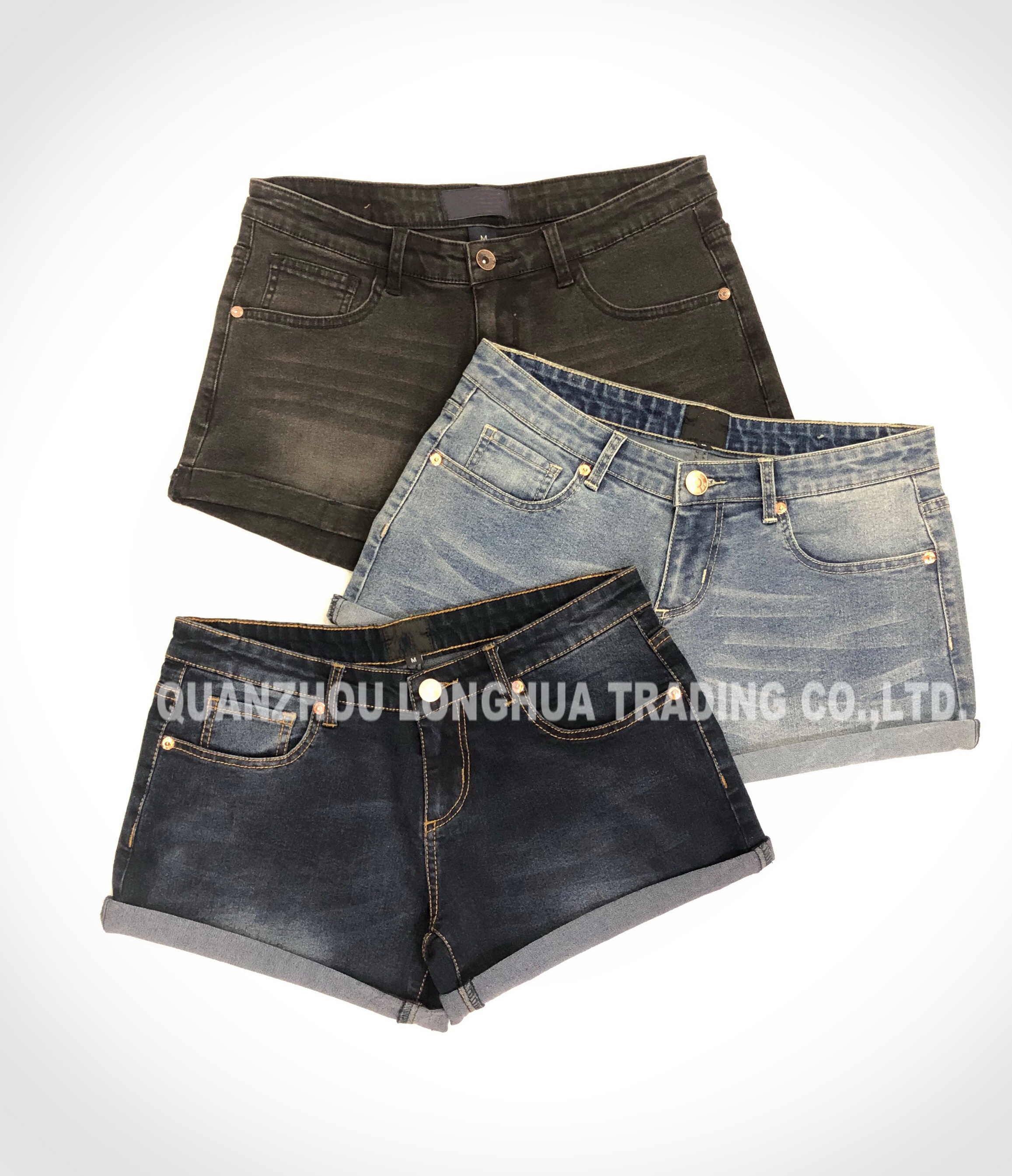 Ladys and Girls Denim Shorts Jeans Apparel Trousers Fashion Cotton Spandex