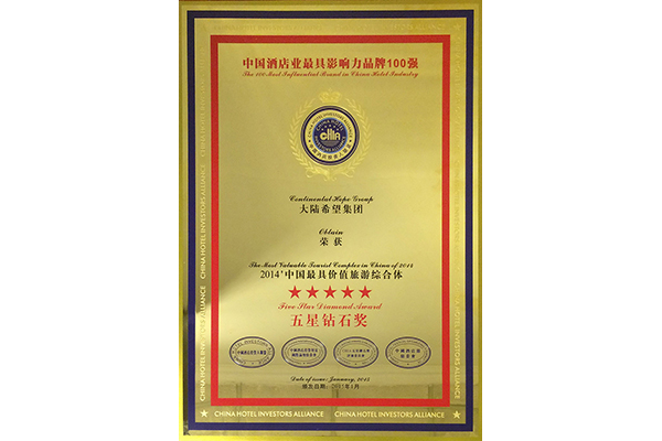 Five-Star Diamond Award for China