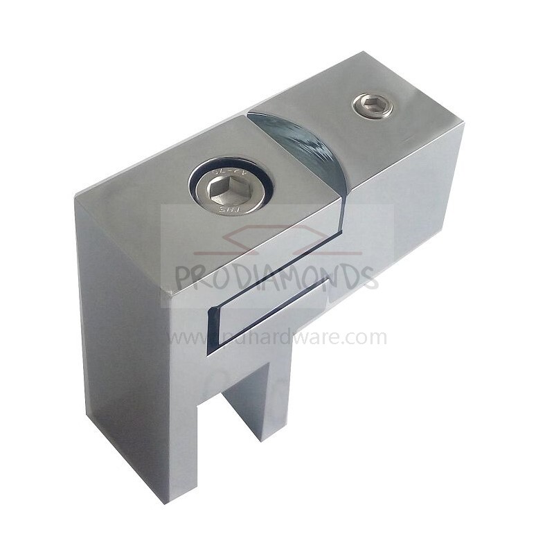 Adjustable F-shape Rail-Glass 90° Square Shower Support Bar Connector