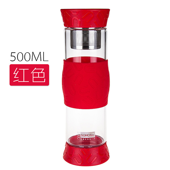 Left and right convenient double layer glass 500 all red